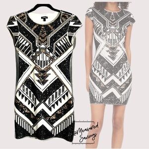 Small EUC - Express - Sequin Art Deco Dress